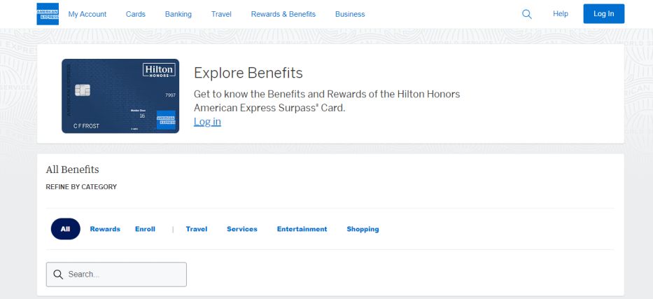 Hilton Honors American Express Surpass Card