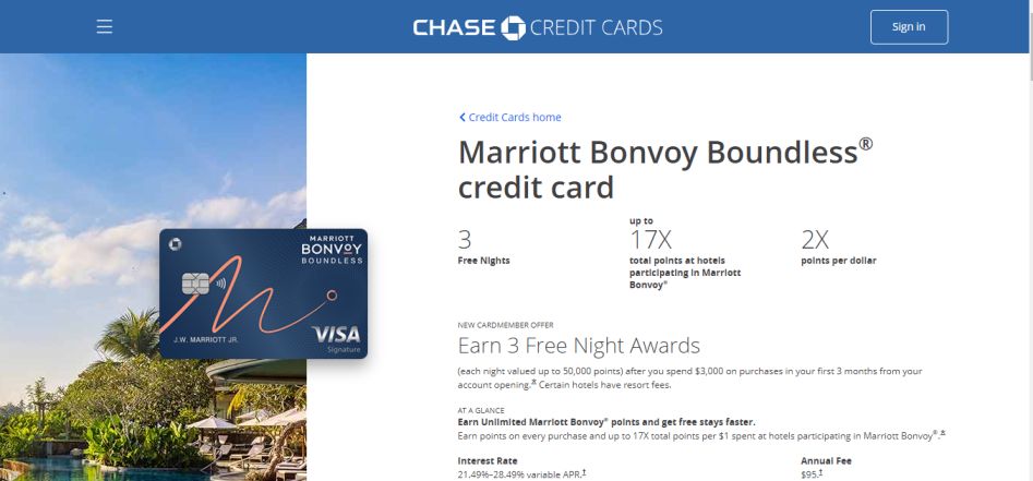 Marriott Bonvoy Boundless Credit Card